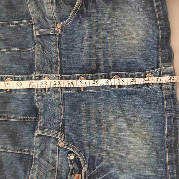 Y2K Paris Blues Micro Mini Denim Dress Button Skirt Womens LG Preppy Western - Picture 11 of 12